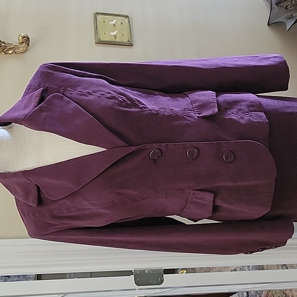Cato purple brushed polyester jacket maxi skirt set stretch long sleeve 14 EUC… - Picture 2 of 10
